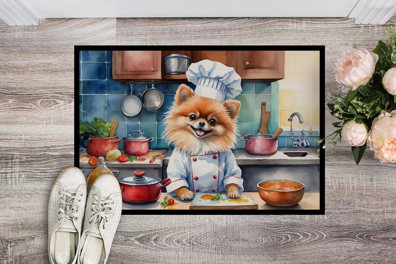 Pomeranian The Chef Doormat - 18X27 Indoor / Outdoor Rug | Made in USA