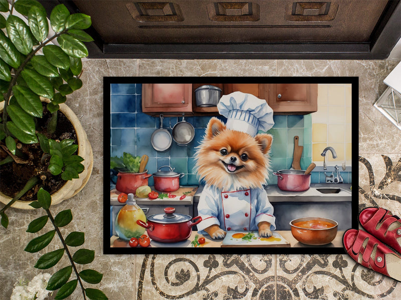 Pomeranian The Chef Doormat - 18X27 Indoor / Outdoor Rug | Made in USA