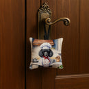 Black Poodle The Chef Hanging Square Fabric Ornament 3.5 × 3.5