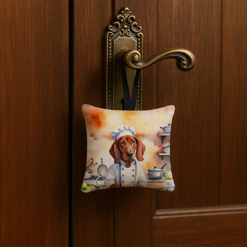 Redbone Coonhound The Chef Hanging Square Fabric Ornament 3.5 × 3.5