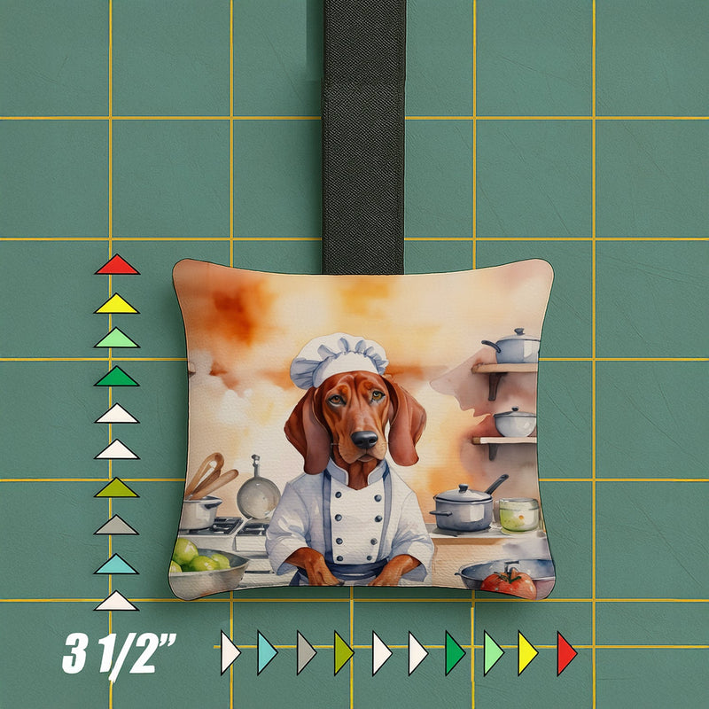 Redbone Coonhound The Chef Hanging Square Fabric Ornament 3.5 × 3.5