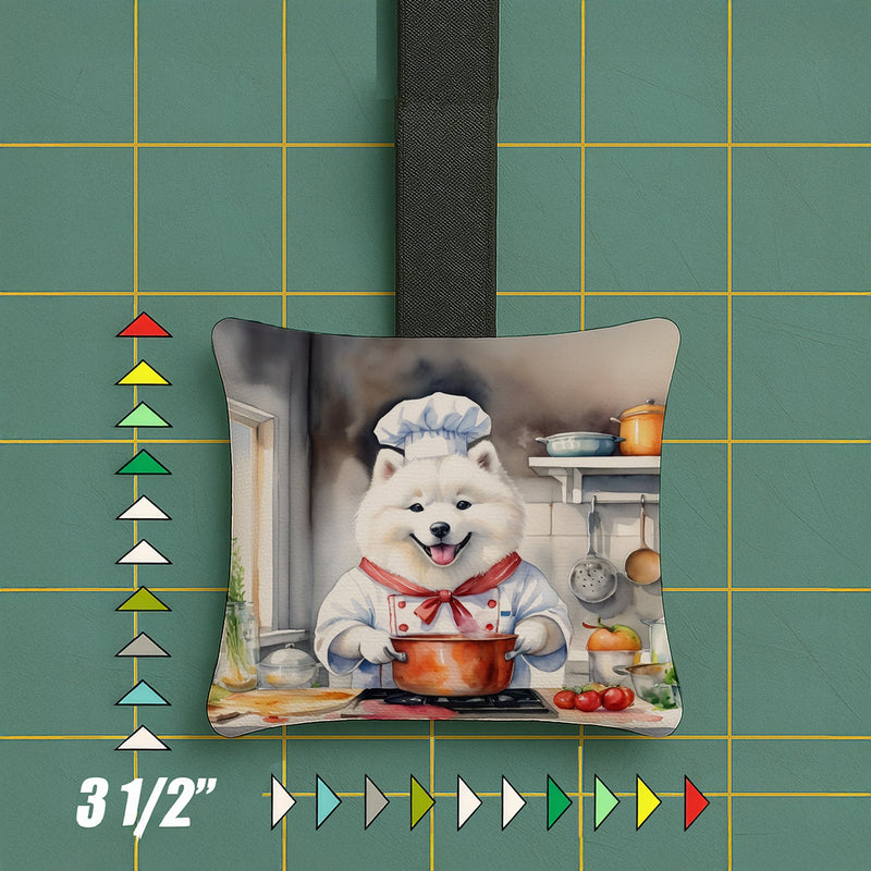 Samoyed The Chef Hanging Square Fabric Ornament 3.5 × 3.5