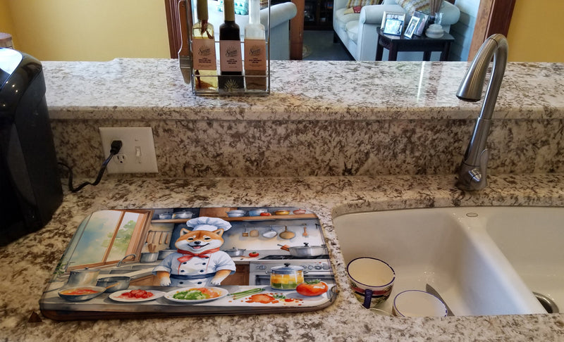 Shiba Inu The Chef Dish Drying Mat