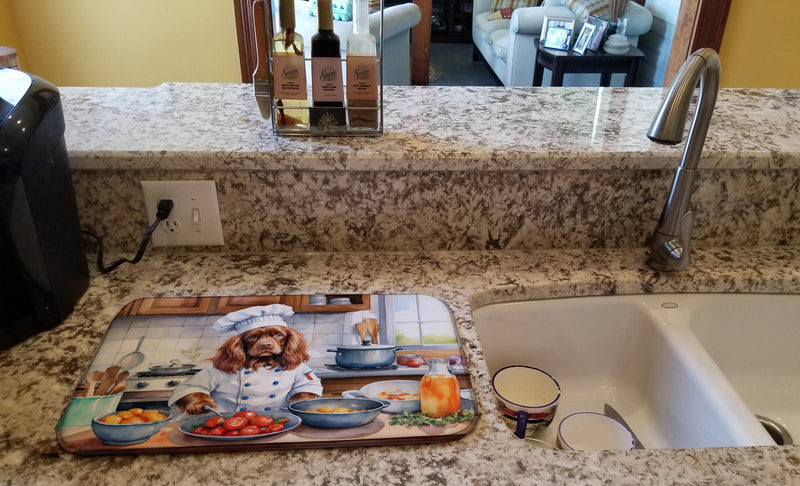 Sussex Spaniel The Chef Dish Drying Mat