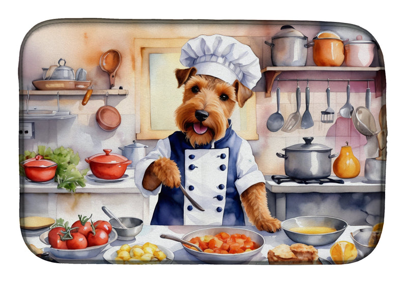 Welsh Terrier The Chef Dish Drying Mat