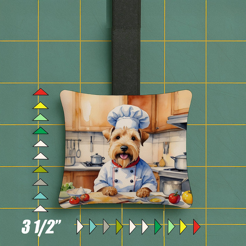 Wheaten Terrier The Chef Hanging Square Fabric Ornament 3.5 × 3.5