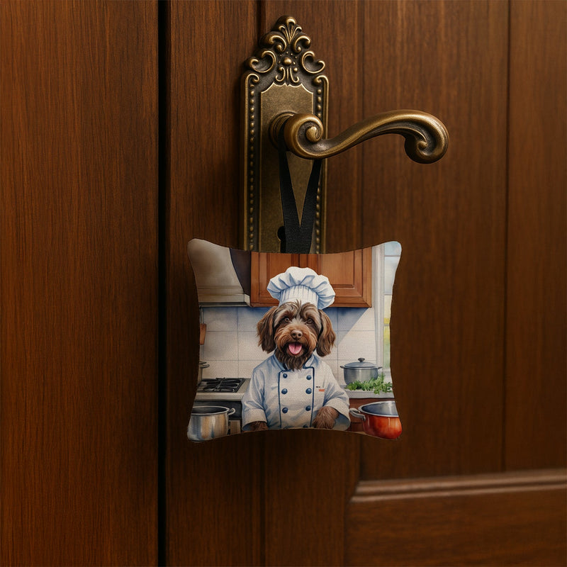 Wirehaired Pointing Griffon The Chef Hanging Square Fabric Ornament 3.5 × 3.5