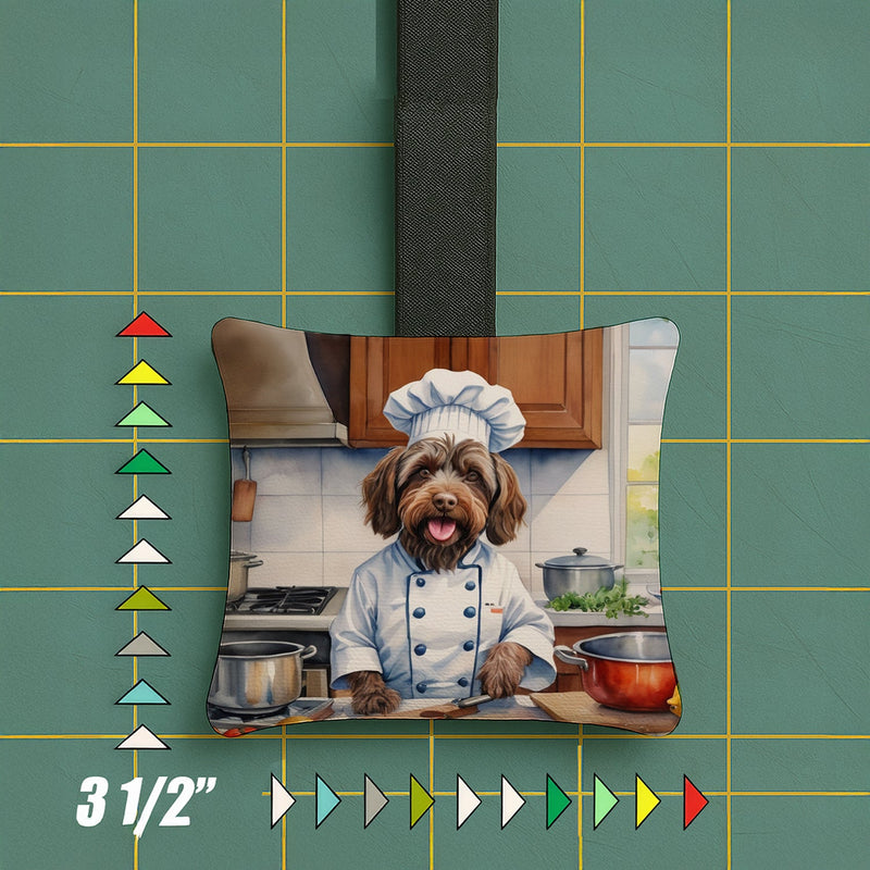 Wirehaired Pointing Griffon The Chef Hanging Square Fabric Ornament 3.5 × 3.5