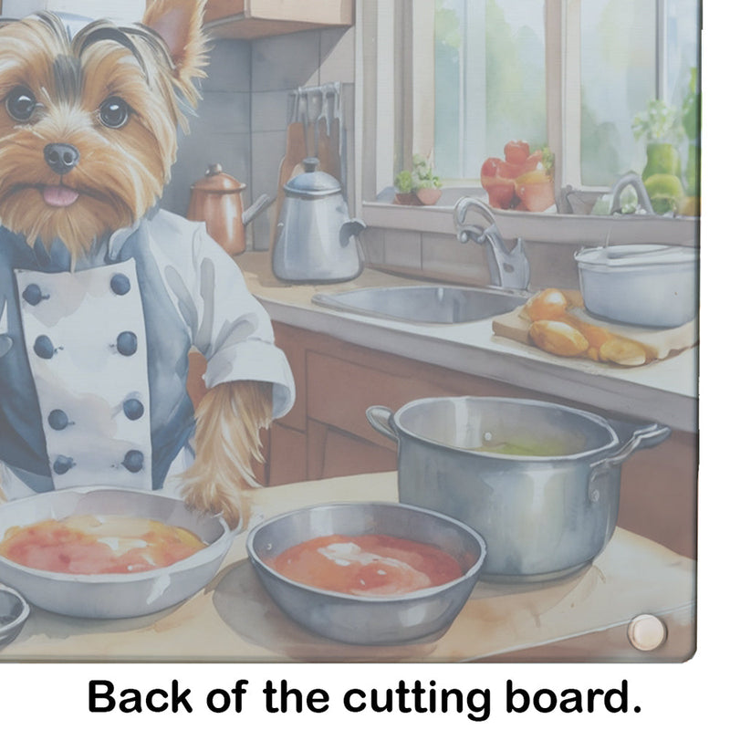 Yorkie Yorkshire Terrier The Chef Glass Cutting Board