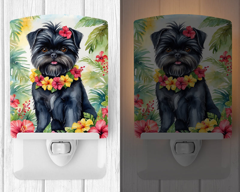 Affenpinscher Luau Ceramic Night Light