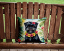 Affenpinscher Luau Throw Pillow - 14x14 Decorative Pillow – Art for Your Home & Patio