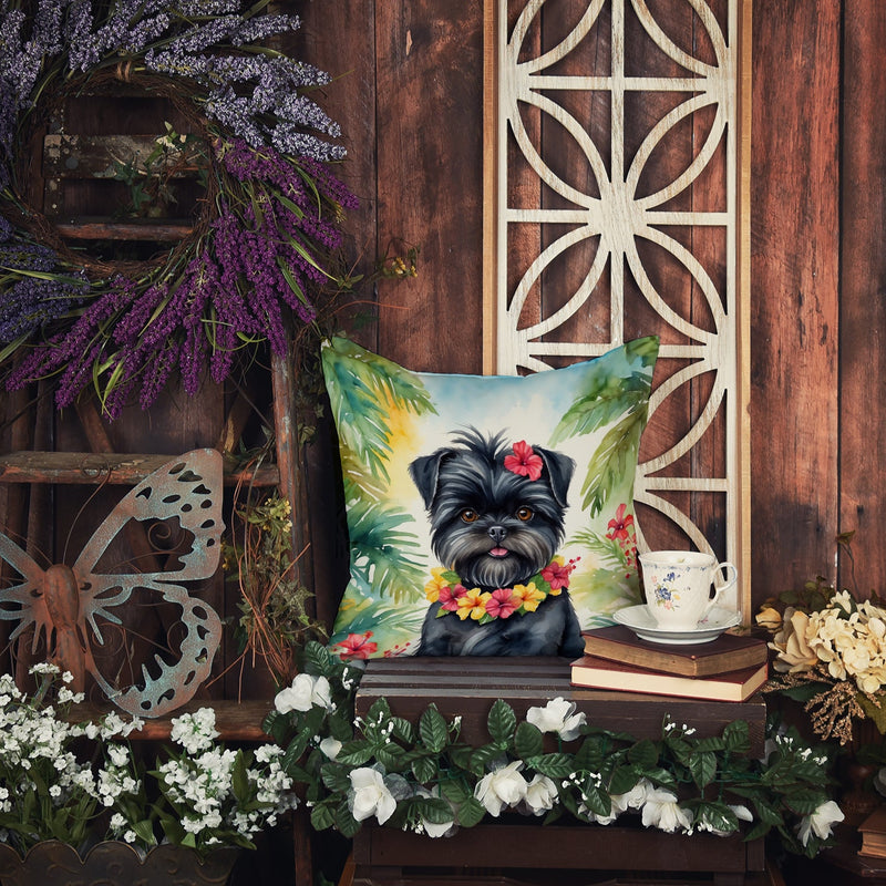 Affenpinscher Luau Throw Pillow - 14x14 Decorative Pillow – Art for Your Home & Patio