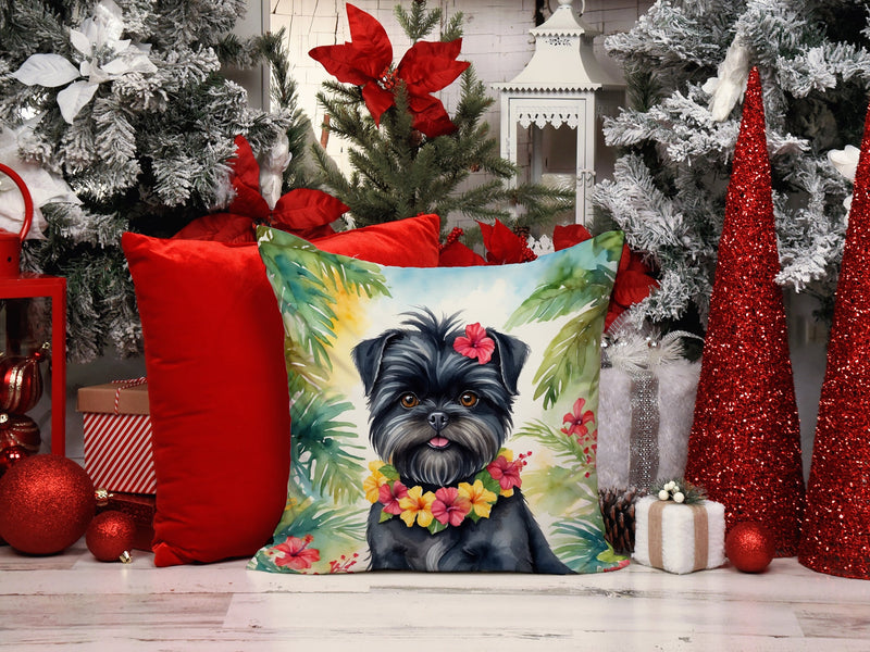 Affenpinscher Luau Throw Pillow