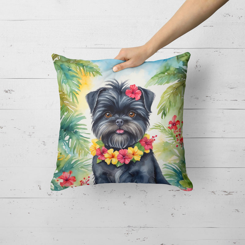 Affenpinscher Luau Throw Pillow