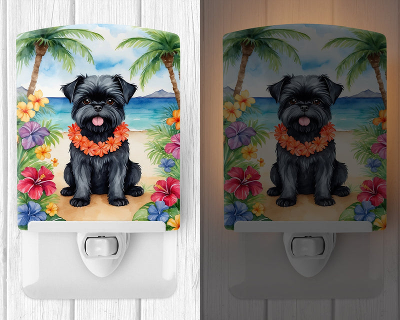 Affenpinscher Luau Ceramic Night Light