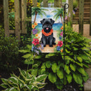 Affenpinscher Luau Garden Flag – Tropical Dog Decor with Hibiscus & Palm Leaves