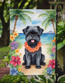 Affenpinscher Luau Garden Flag – Tropical Dog Decor with Hibiscus & Palm Leaves