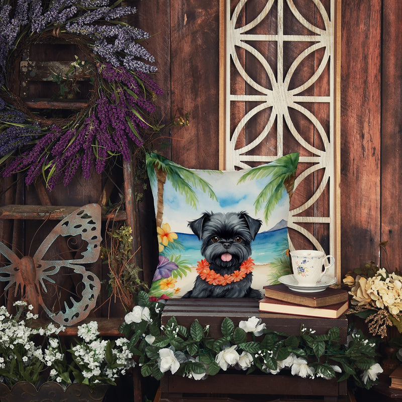 Affenpinscher Luau Throw Pillow