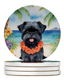 Affenpinscher Luau Large Sandstone Coasters Pack of 4