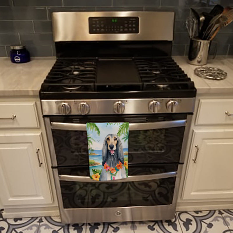 Afghan Hound Luau Kitchen Towel