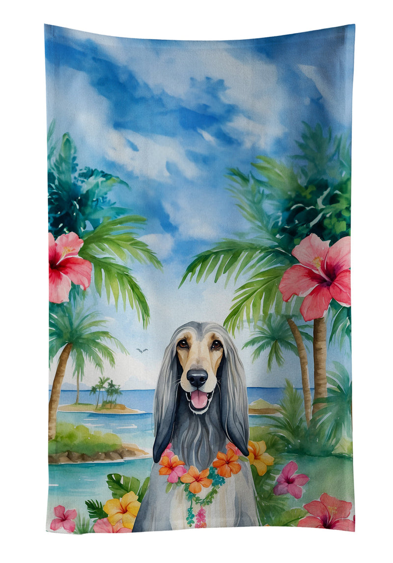 Afghan Hound Luau Kitchen Towel