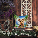 Airedale Terrier Luau Throw Pillow - 14x14 Decorative Pillow – Art for Your Home & Patio