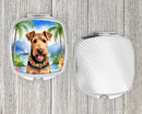 Airedale Terrier Luau Compact Mirror – Stylish Purse Mirror with Artistic Covers