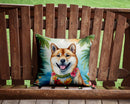 Akita Luau Throw Pillow - 14x14 Decorative Pillow – Art for Your Home & Patio