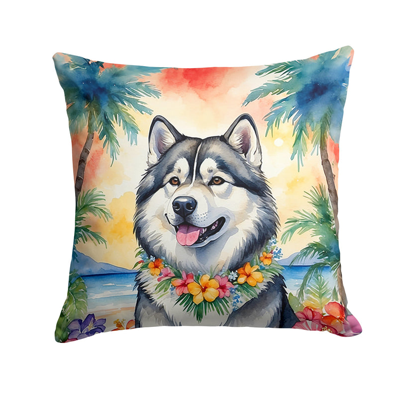 Alaskan Malamute Luau Throw Pillow