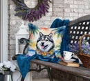 Alaskan Malamute Luau Throw Pillow