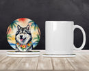 Alaskan Malamute Luau Large Sandstone Coasters Pack of 4
