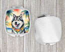 Alaskan Malamute Luau Compact Mirror – Stylish Purse Mirror with Artistic Covers