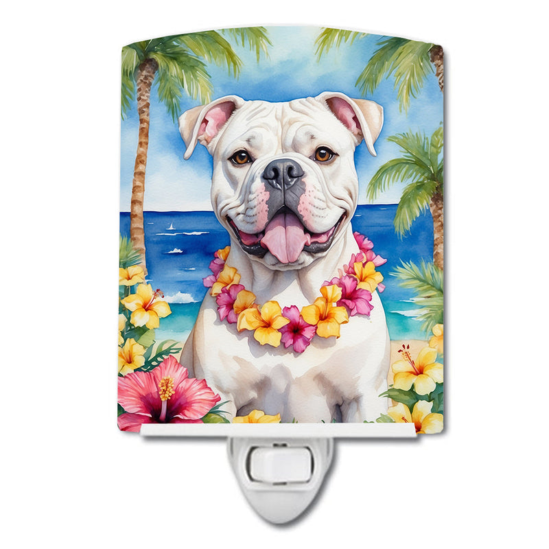 American Bulldog Luau Ceramic Night Light