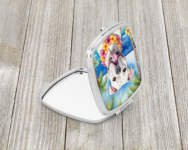 American Bulldog Luau Compact Mirror – Stylish Purse Mirror with Artistic Covers