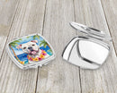 American Bulldog Luau Compact Mirror – Stylish Purse Mirror with Artistic Covers