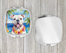 American Bulldog Luau Compact Mirror – Stylish Purse Mirror with Artistic Covers