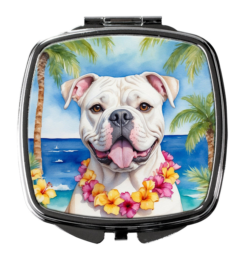 American Bulldog Luau Compact Mirror – Stylish Purse Mirror with Artistic Covers