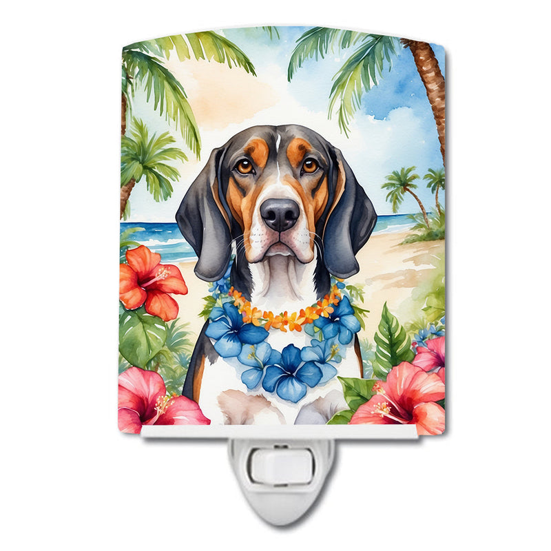 American English Coonhound Luau Ceramic Night Light