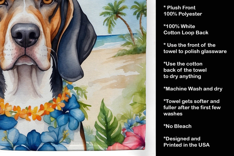 American English Coonhound Luau Kitchen Towel