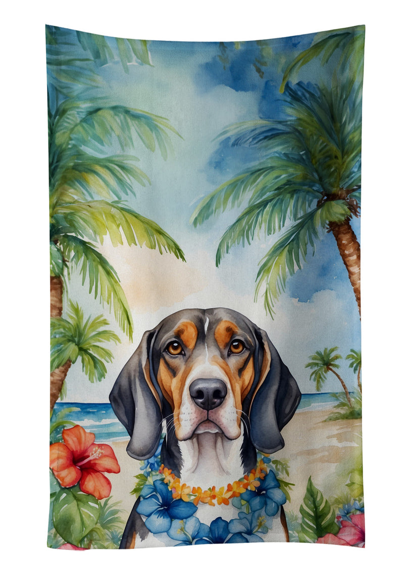 American English Coonhound Luau Kitchen Towel