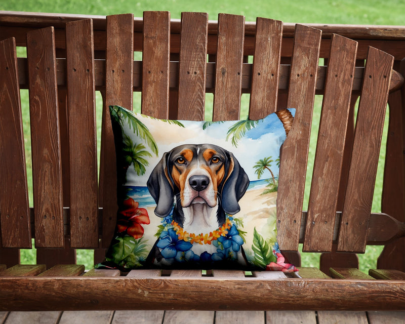 American English Coonhound Luau Throw Pillow - 14x14 Decorative Pillow – Art for Your Home & Patio