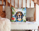 American English Coonhound Luau Throw Pillow - 14x14 Decorative Pillow – Art for Your Home & Patio
