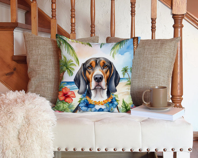 American English Coonhound Luau Throw Pillow - 14x14 Decorative Pillow – Art for Your Home & Patio