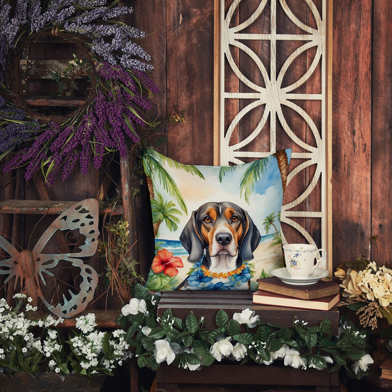 American English Coonhound Luau Throw Pillow - 14x14 Decorative Pillow – Art for Your Home & Patio