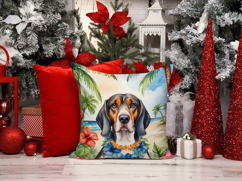American English Coonhound Luau Throw Pillow - 14x14 Decorative Pillow – Art for Your Home & Patio