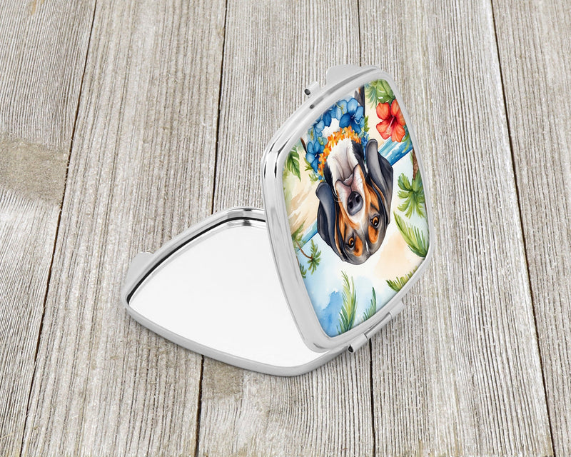 American English Coonhound Luau Compact Mirror – Stylish Purse Mirror with Artistic Covers