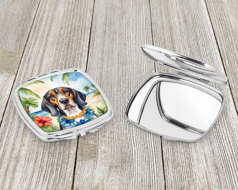 American English Coonhound Luau Compact Mirror – Stylish Purse Mirror with Artistic Covers