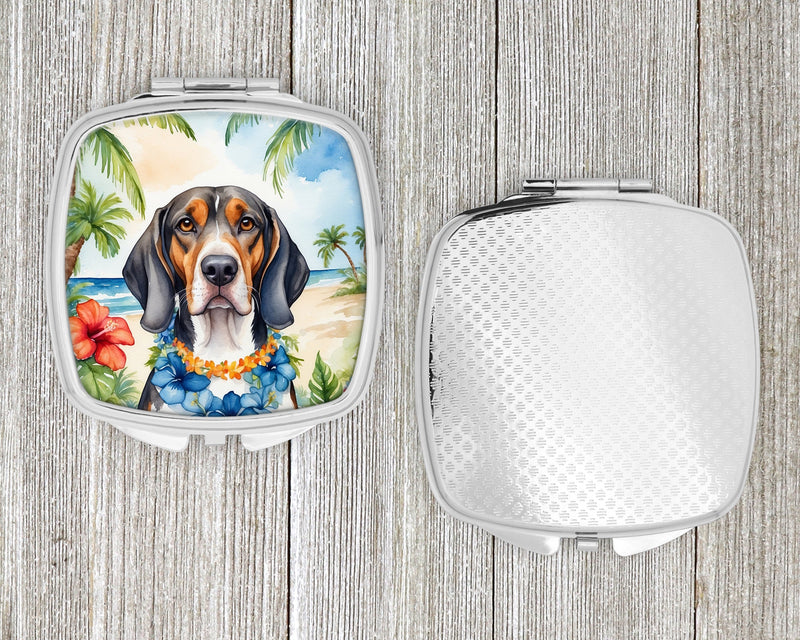 American English Coonhound Luau Compact Mirror – Stylish Purse Mirror with Artistic Covers