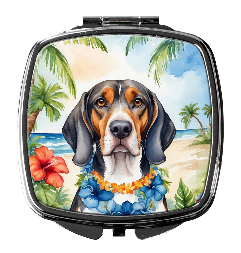 American English Coonhound Luau Compact Mirror – Stylish Purse Mirror with Artistic Covers