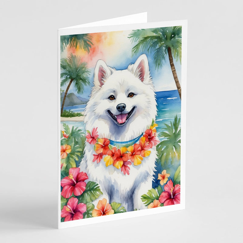 American Eskimo Luau Greeting Cards - Blank Note Cards – 8-Pack of Artist-Designed Cards with Envelopes